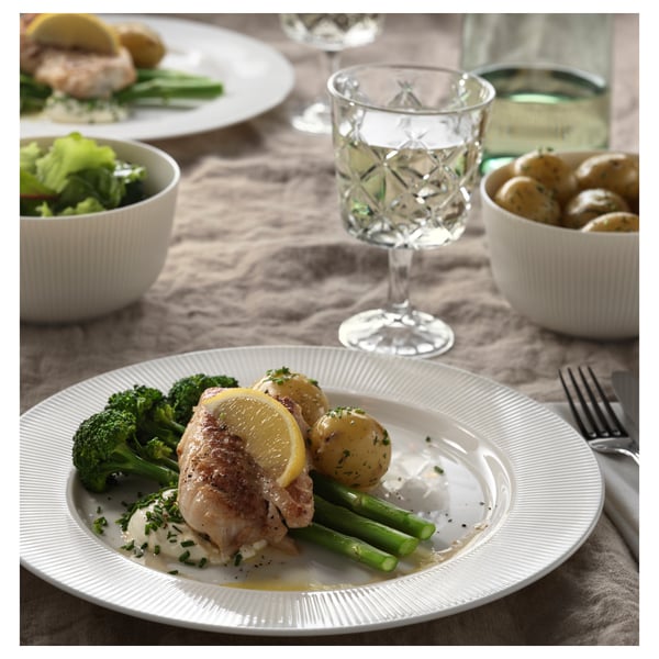 OFANTLIGT plate, white, 28 cm