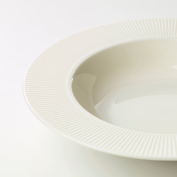 OFANTLIGT deep plate, white, 24 cm