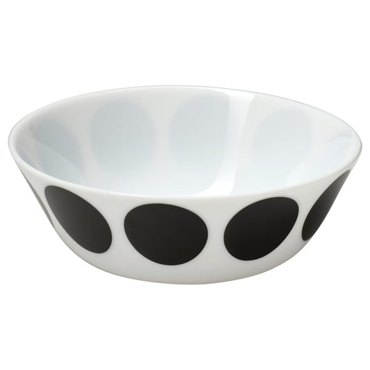 OFTAST - OFTAST Bowl, white black/dot pattern, 15 cm