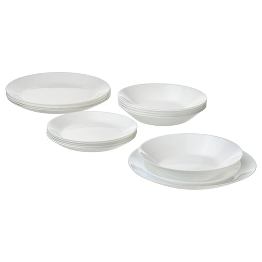 OFTAST Tableware, 18 pieces, white