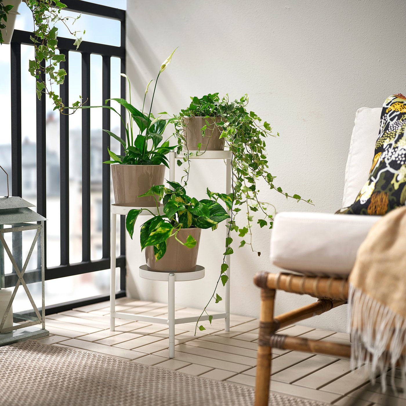 OLIVBLAD plant stand, in/outdoor/off-white, 58 cm