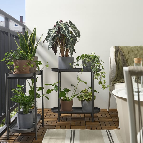 OLIVBLAD - OLIVBLAD Plant stand, in/outdoor dark grey, 56 cm