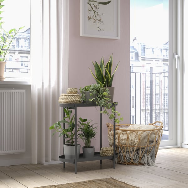 OLIVBLAD - OLIVBLAD Plant stand, in/outdoor dark grey, 56 cm