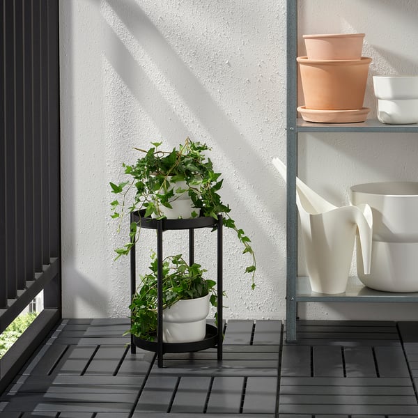OLIVBLAD plant stand, in/outdoor black, 35 cm