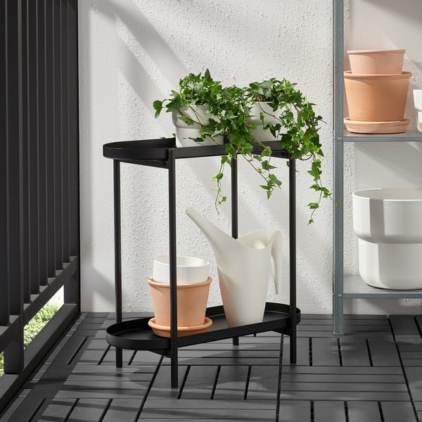 OLIVBLAD - OLIVBLAD Plant stand, in/outdoor black, 56 cm