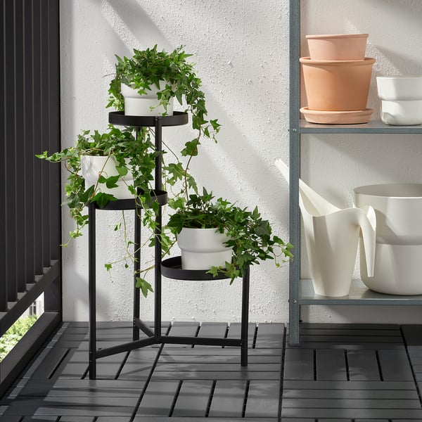 OLIVBLAD plant stand, in/outdoor black, 58 cm