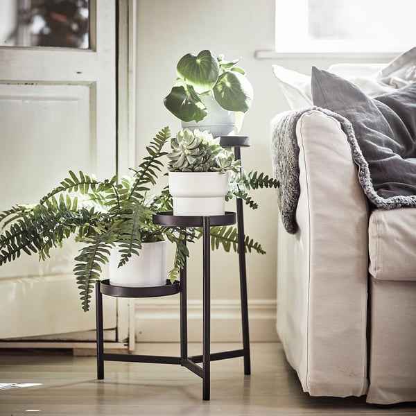 OLIVBLAD plant stand, in/outdoor black, 58 cm