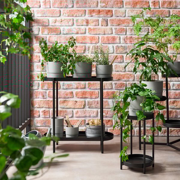 OLIVBLAD - OLIVBLAD Plant stand, in/outdoor black, 56 cm