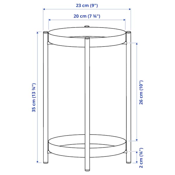 OLIVBLAD - Plant stand, in/outdoor black, 35 cm