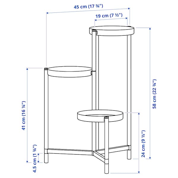 Ikea OLIVBLAD - Plant stand, in/outdoor black, 58 cm