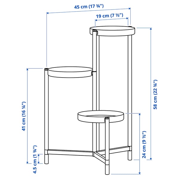 OLIVBLAD plant stand, in/outdoor black, 58 cm