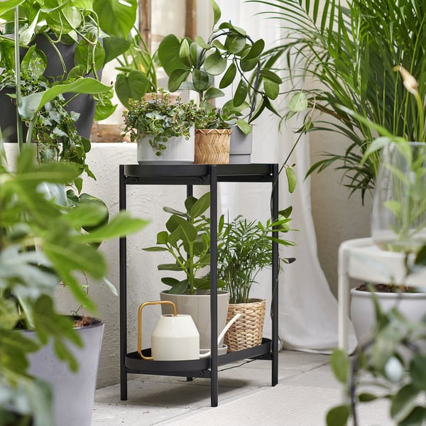 OLIVBLAD - OLIVBLAD Plant stand, in/outdoor black, 56 cm