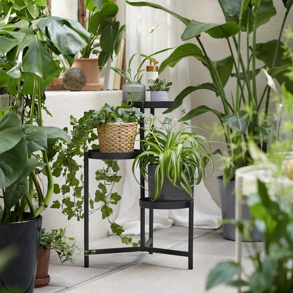 OLIVBLAD - OLIVBLAD Plant stand, in/outdoor black, 58 cm