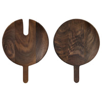 OLIVTRAST 2-piece serving set, walnut, 16 cm