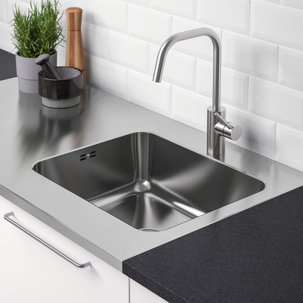 OLOFSJÖN Worktop 1 integrated sink - stainless steel 120x63.5 cm , 120x63.5 cm