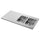 OLOFSJÖN worktop with 2 integrated sinks, stainless steel, 140x33 cm