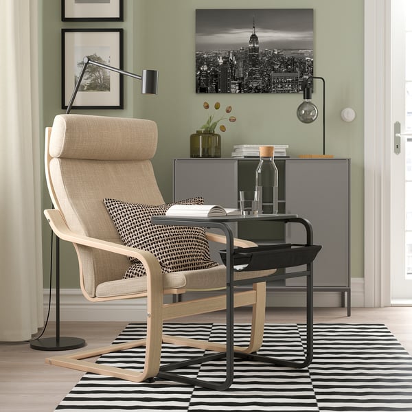 OLSERÖD side table, anthracite/dark grey, 53x50 cm