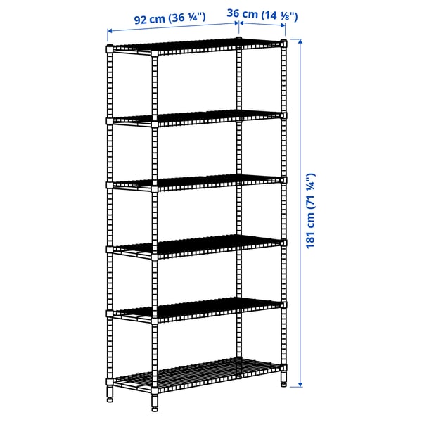 OMAR - OMAR 1 shelf section, 92x36x181 cm