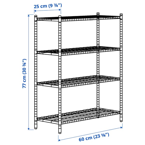 OMAR - OMAR 2 shelf sections, 60x25x77 cm