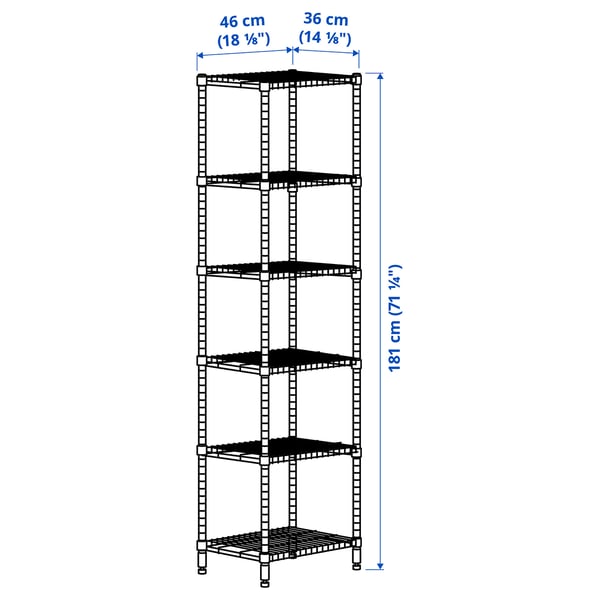 OMAR bottle shelf, 46x36x181 cm
