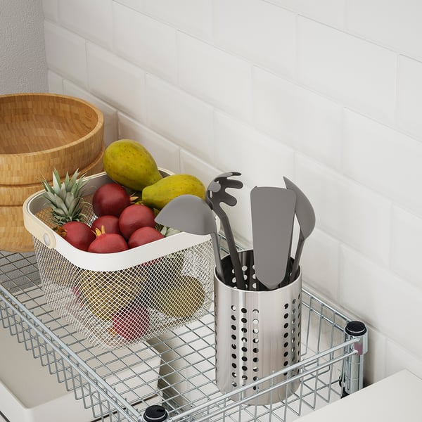OMAR - OMAR Shelving unit with 3 baskets, galvanised, 92x36x94 cm
