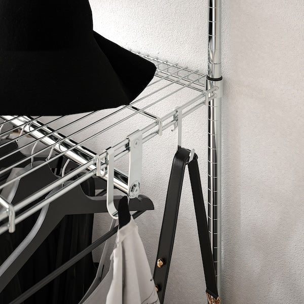 OMAR - Shelving unit with clothes rail, galvanised, 92x50x201 cm