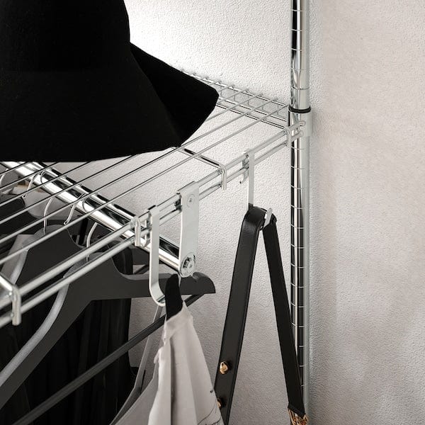 Ikea OMAR - Shelving unit with clothes rail, galvanised, 92x50x201 cm