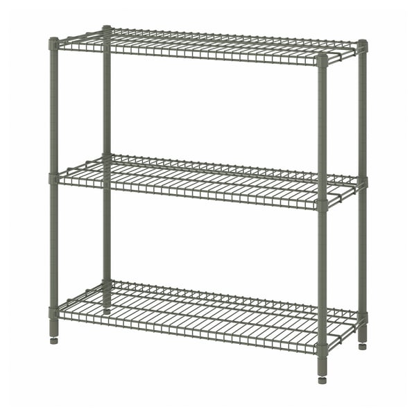 OMAR - OMAR Shelving unit, grey-green, 92x36x94 cm
