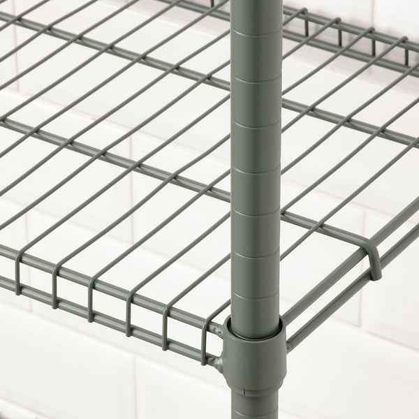 OMAR - OMAR Shelving unit, grey-green, 92x36x94 cm