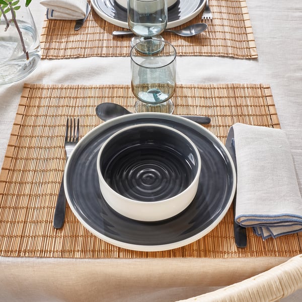 OMBONAD bowl, dark grey, 15 cm, 2 pack