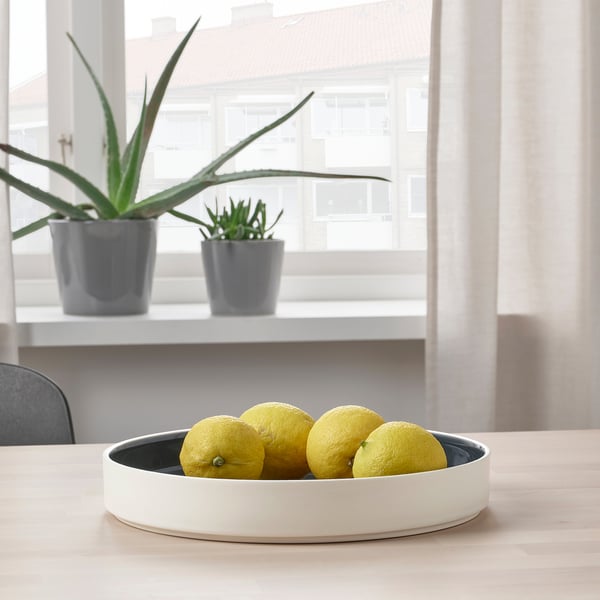 OMBONAD Serving plate dark grey 29 cm ,