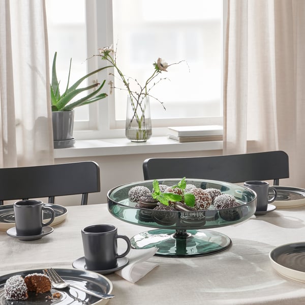 OMBONAD - OMBONAD Serving plate, glass grey, 29 cm