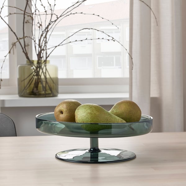 OMBONAD - OMBONAD Serving plate, glass grey, 29 cm