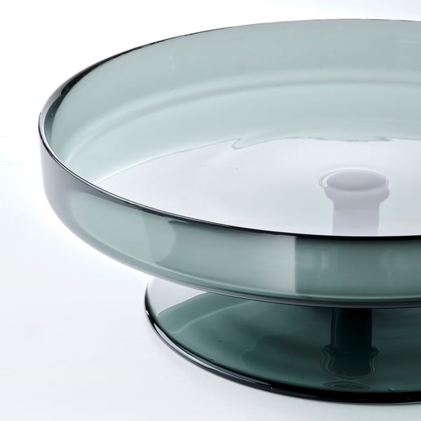 OMBONAD - OMBONAD Serving plate, glass grey, 29 cm