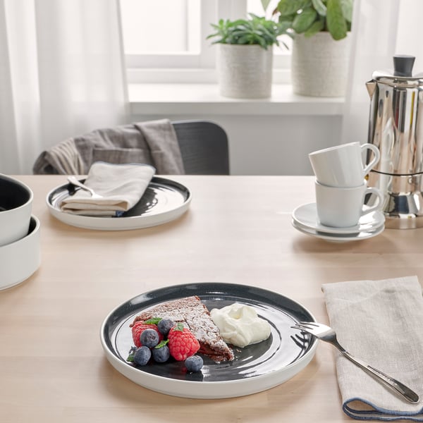 OMBONAD side plate, dark grey, 20 cm, 2 pack