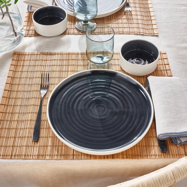 OMBONAD plate, dark grey, 26 cm, 2 pack