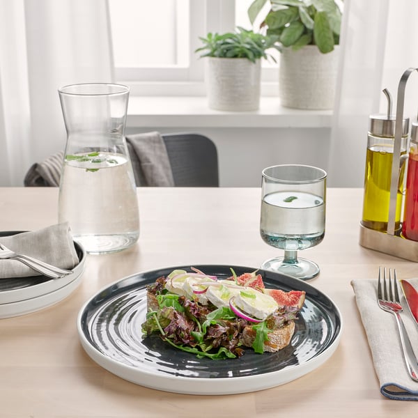 OMBONAD plate, dark grey, 26 cm, 2 pack