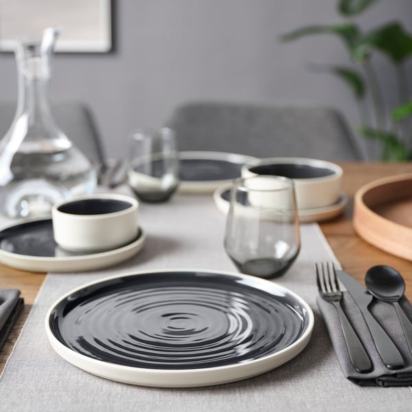 OMBONAD plate, dark grey, 26 cm, 2 pack