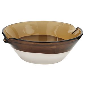 OMMJÄNGE serving bowl, brown/glass, 30 cm