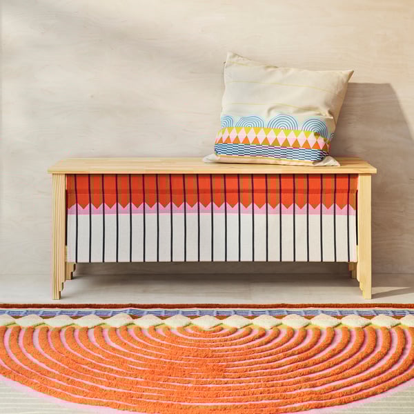 OMMJÄNGE bench with storage, 113x45x35 cm