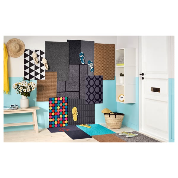 OPLEV door mat, in/outdoor grey, 50x80 cm