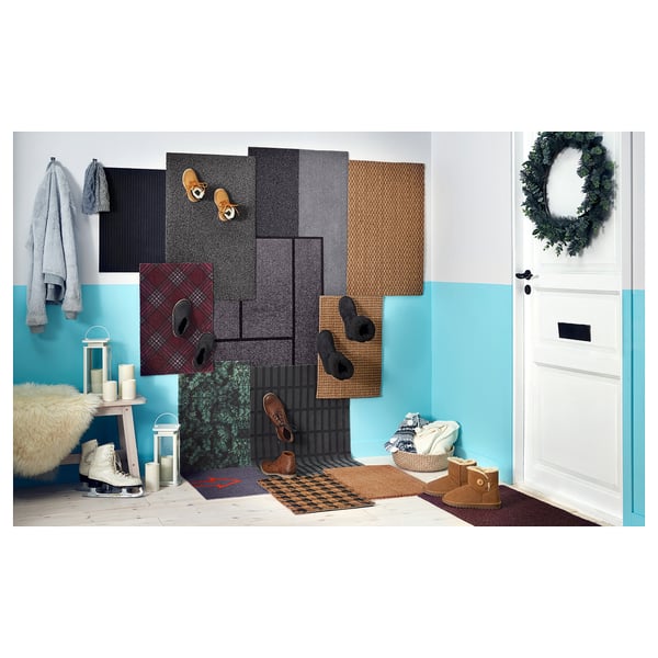 OPLEV door mat, in/outdoor grey, 50x80 cm