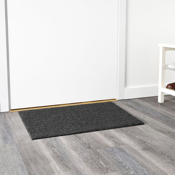 OPLEV door mat, in/outdoor grey, 50x80 cm