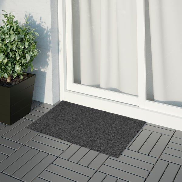 OPLEV door mat, in/outdoor grey, 50x80 cm
