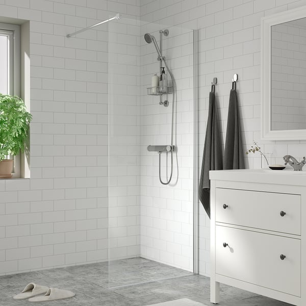 OPPEJEN shower screen, glass, 84x199 cm