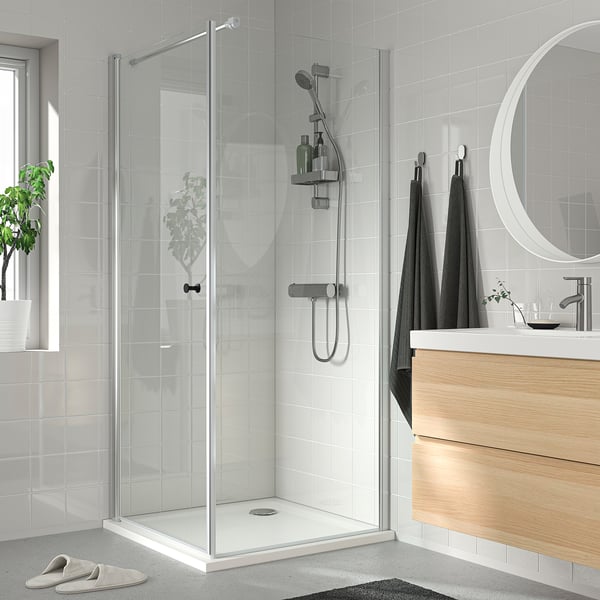 OPPEJEN shower door, glass, 84x202 cm