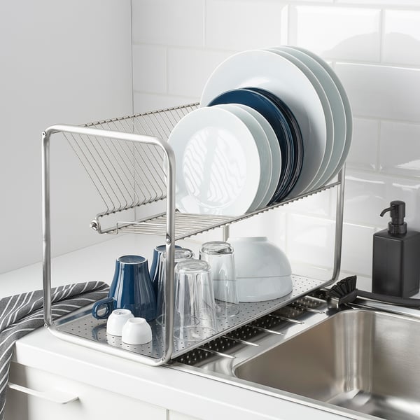 ORDNING dish drainer, stainless steel, 50x27x36 cm