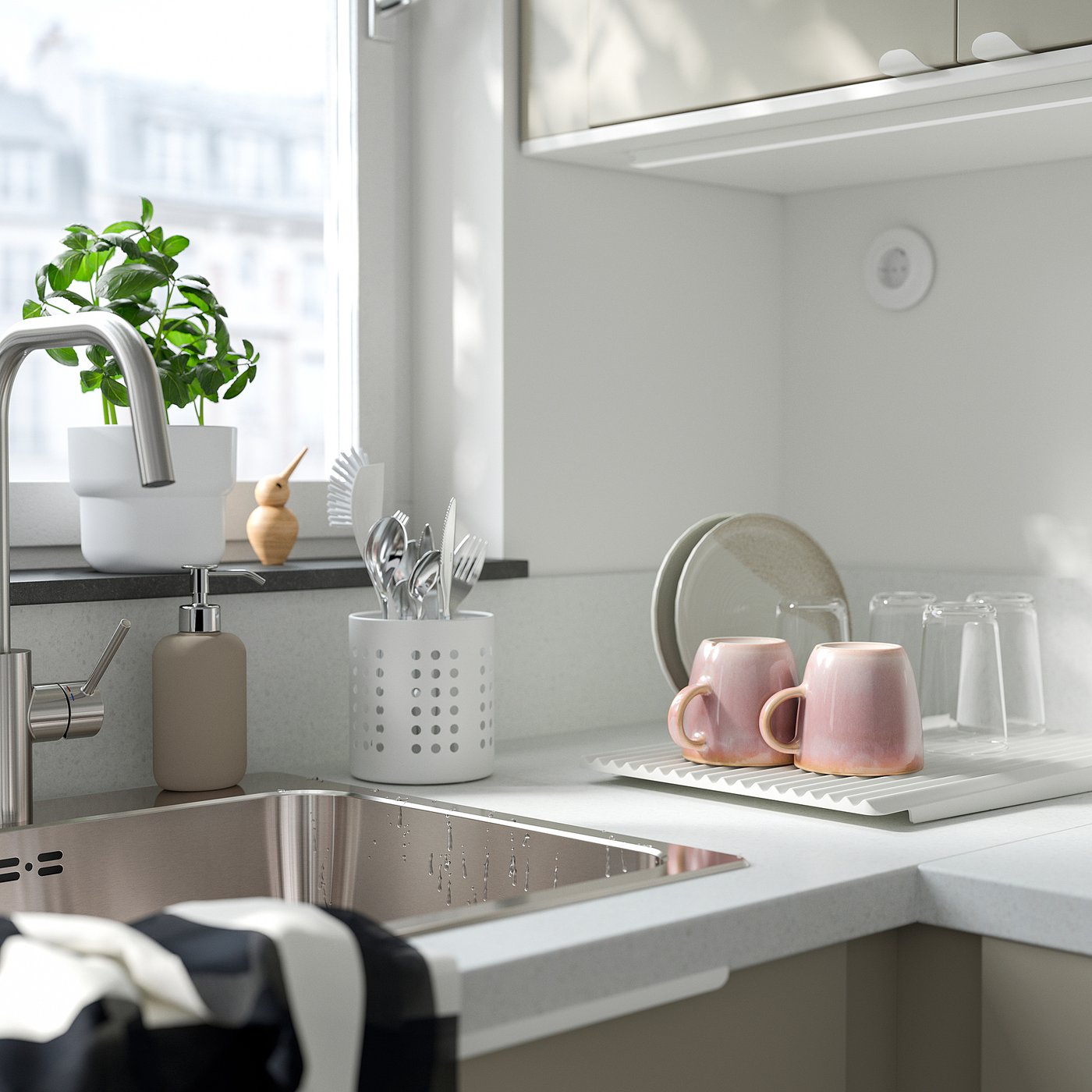 ORDNING cutlery stand, white, 12 cm