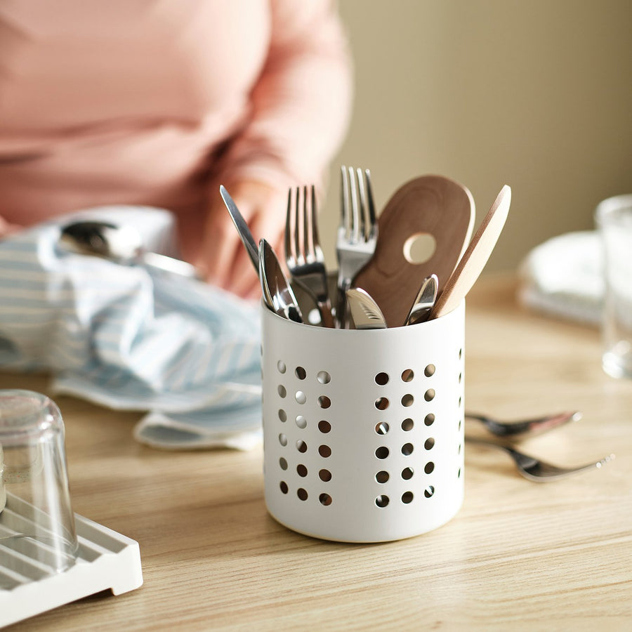 ORDNING cutlery stand, white, 13.5 cm