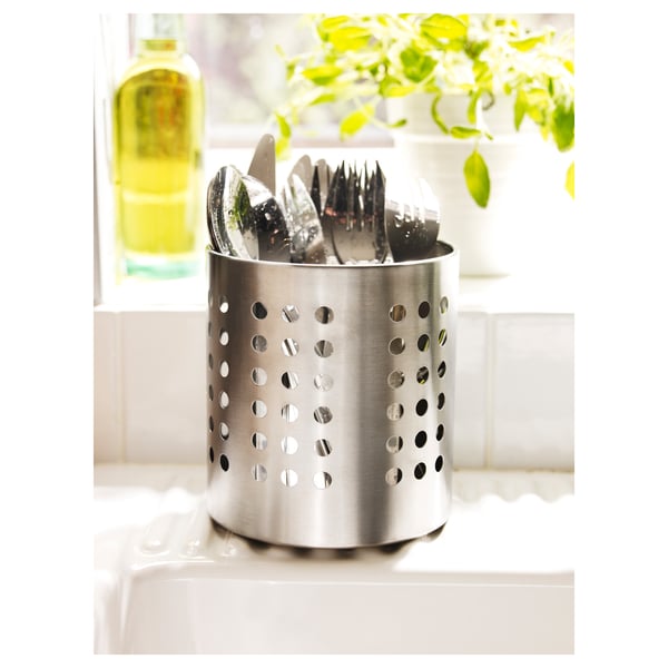 ORDNING - ORDNING Cutlery stand, stainless steel, 13.5 cm